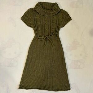 VTG F21 Olive Knit Dress Fairycore Cottagecore Y2K Rory Gilmore